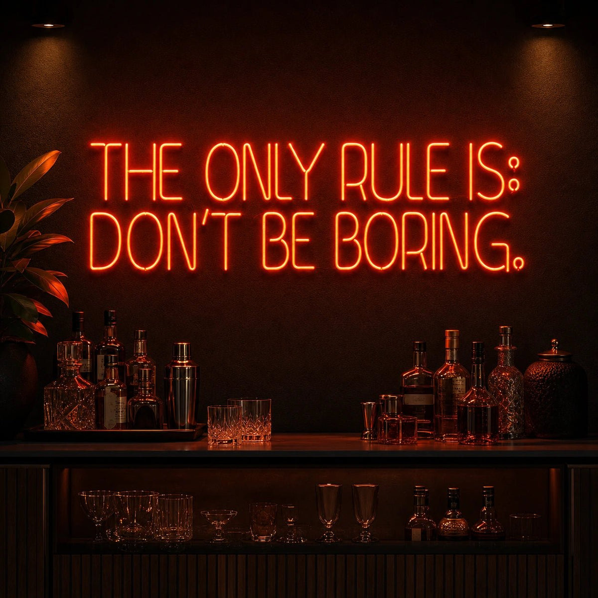 Only Rules Is Don T Be Boring LED Neon Sign Garage Man Cave Neon Sign - Shineneon