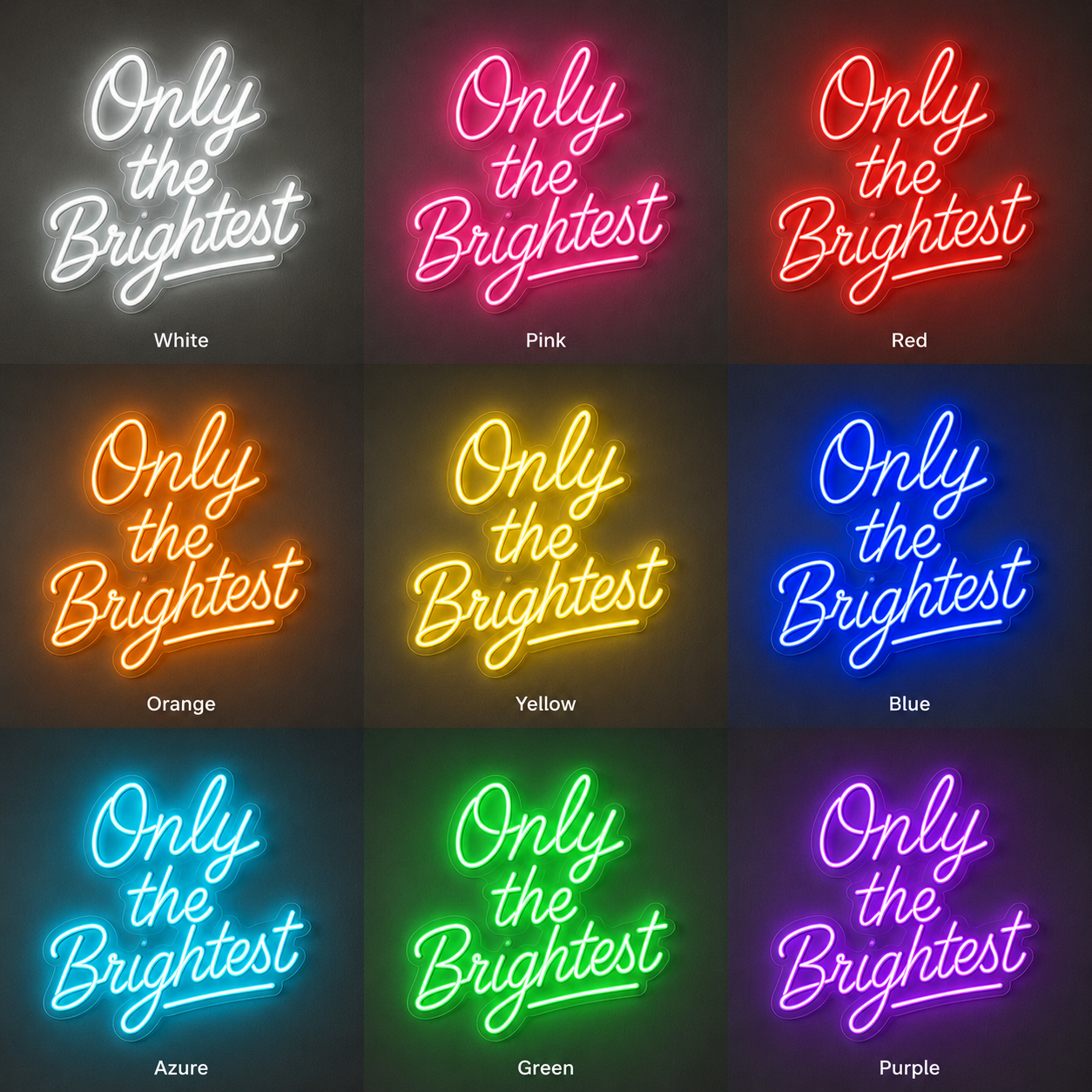 Only The Brightest LED Neon Sign - 05 Color Grid