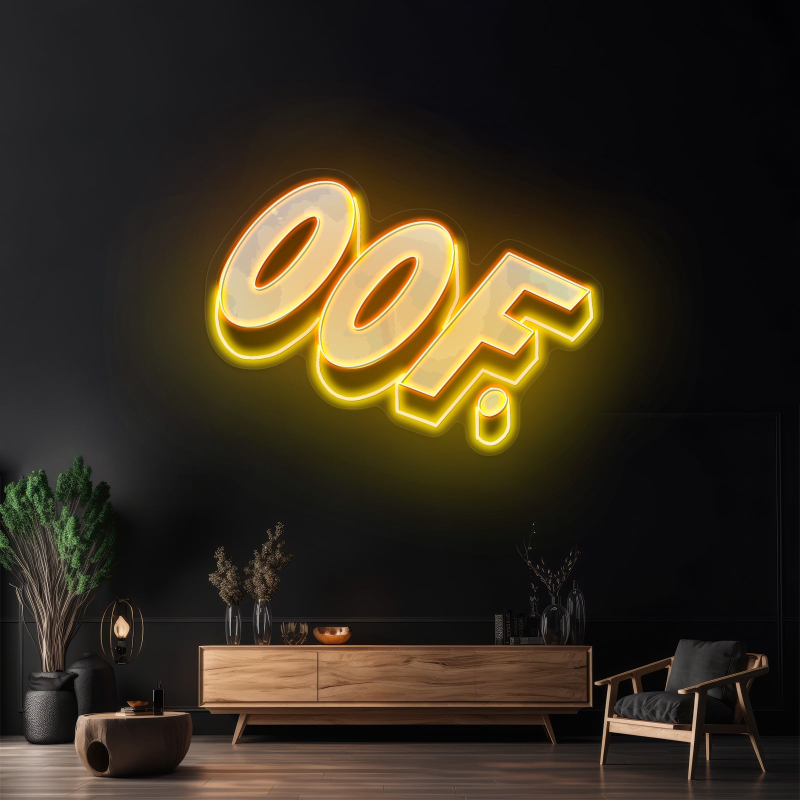 Oof Blue Aesthetic Artwork Led Neon