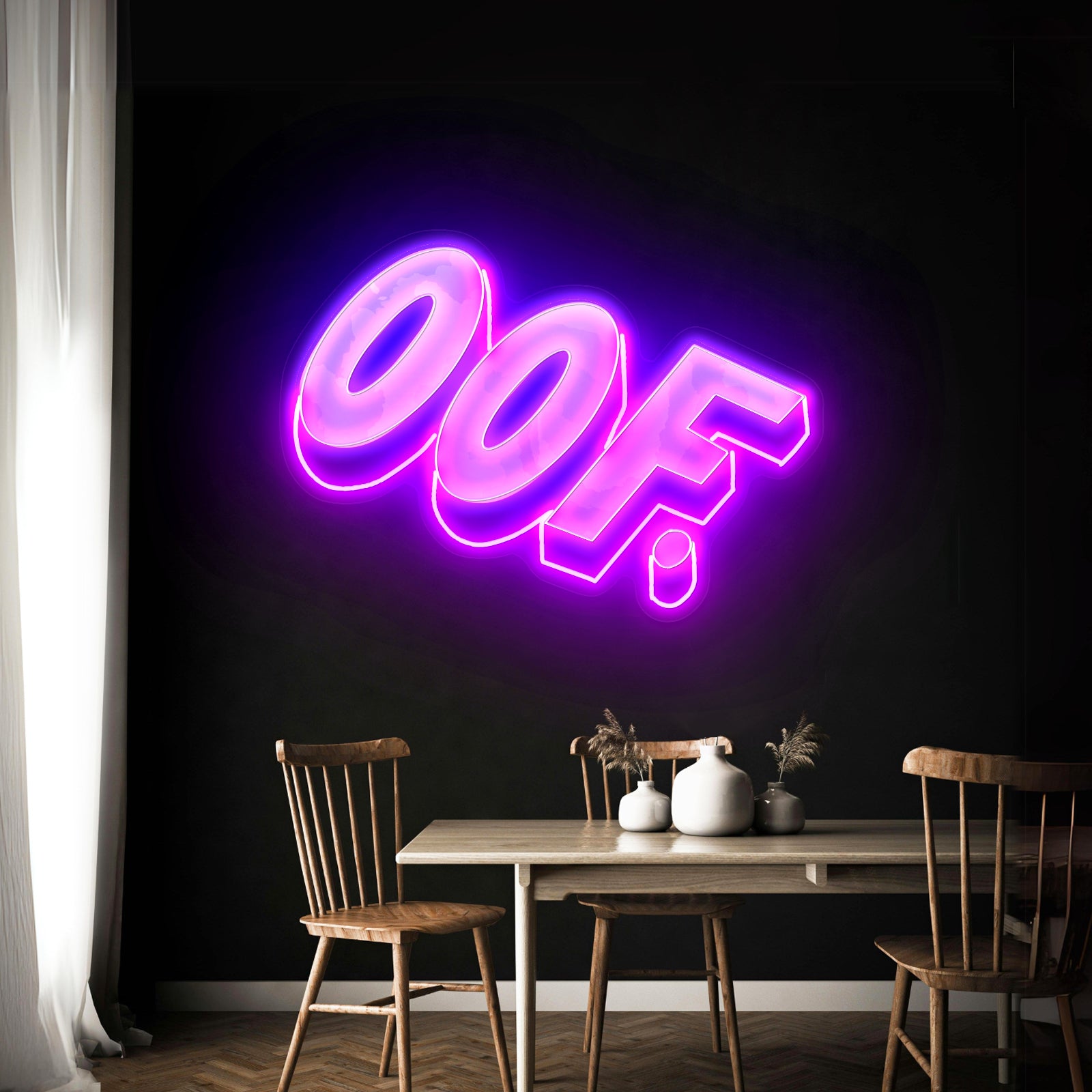 Oof Blue Aesthetic Artwork Led Neon