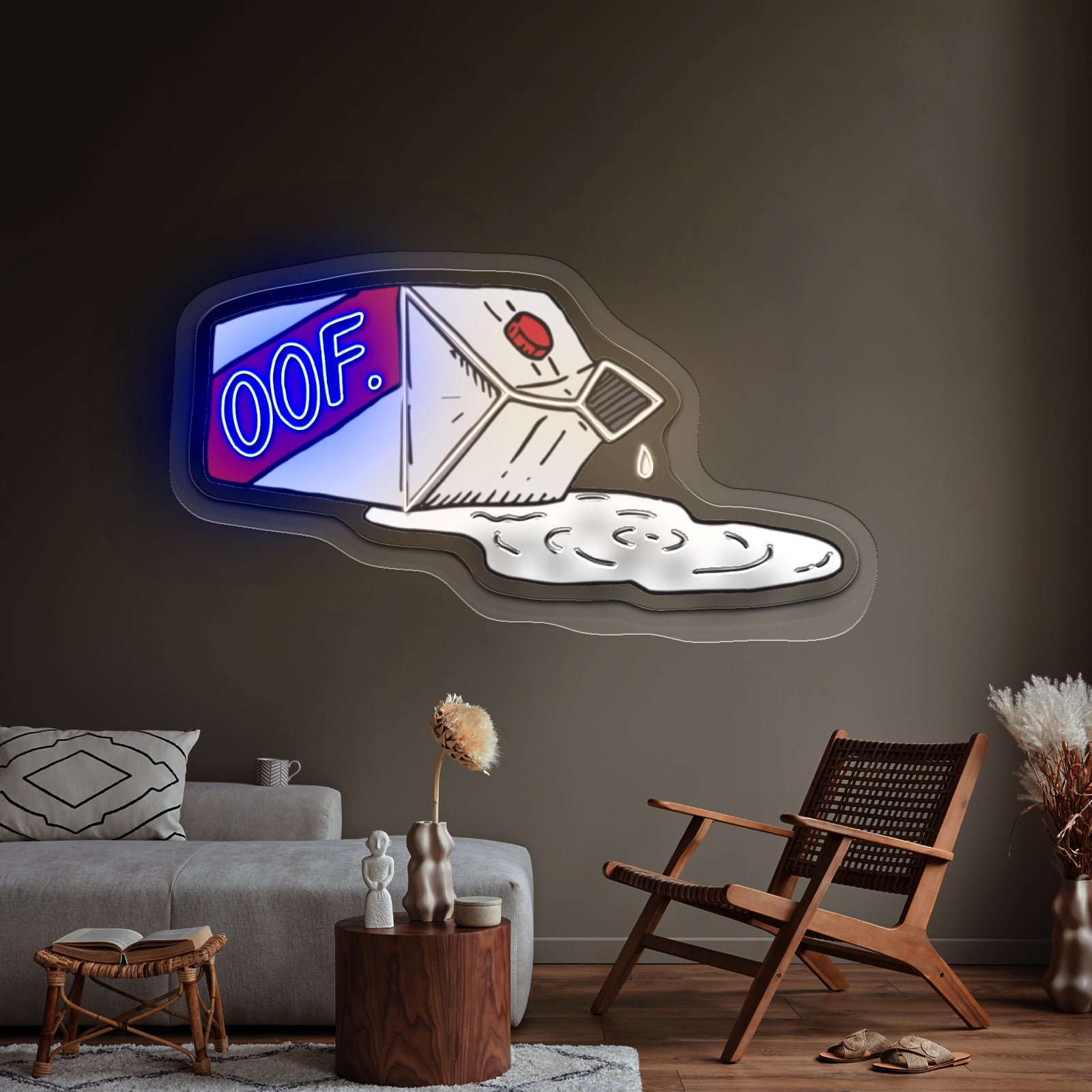 Oof Spilled Milk Artwork Led Signs - Shineneon