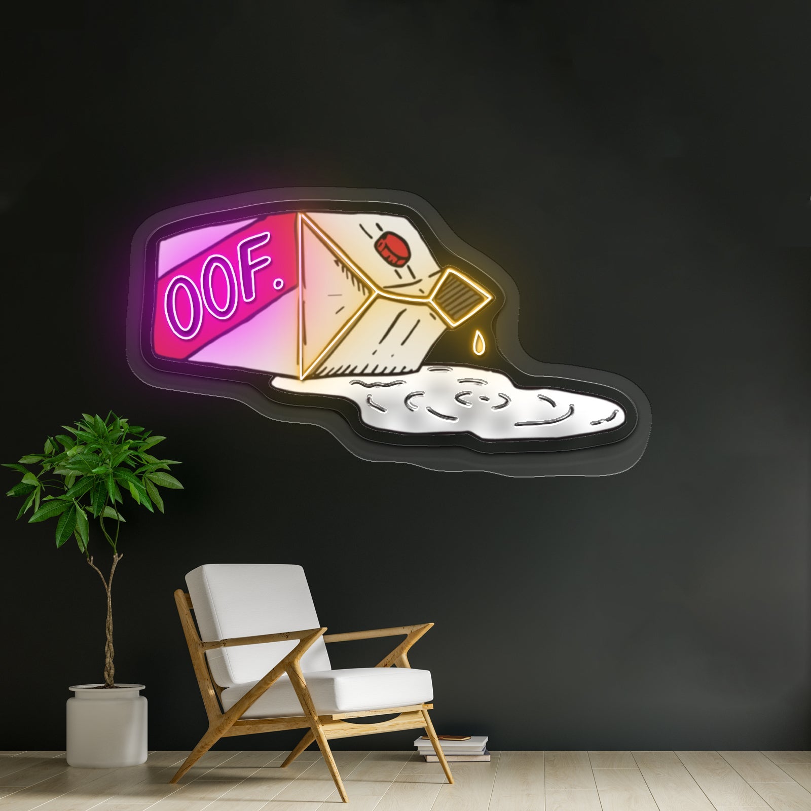 Oof Spilled Milk Artwork Led Signs - Shineneon