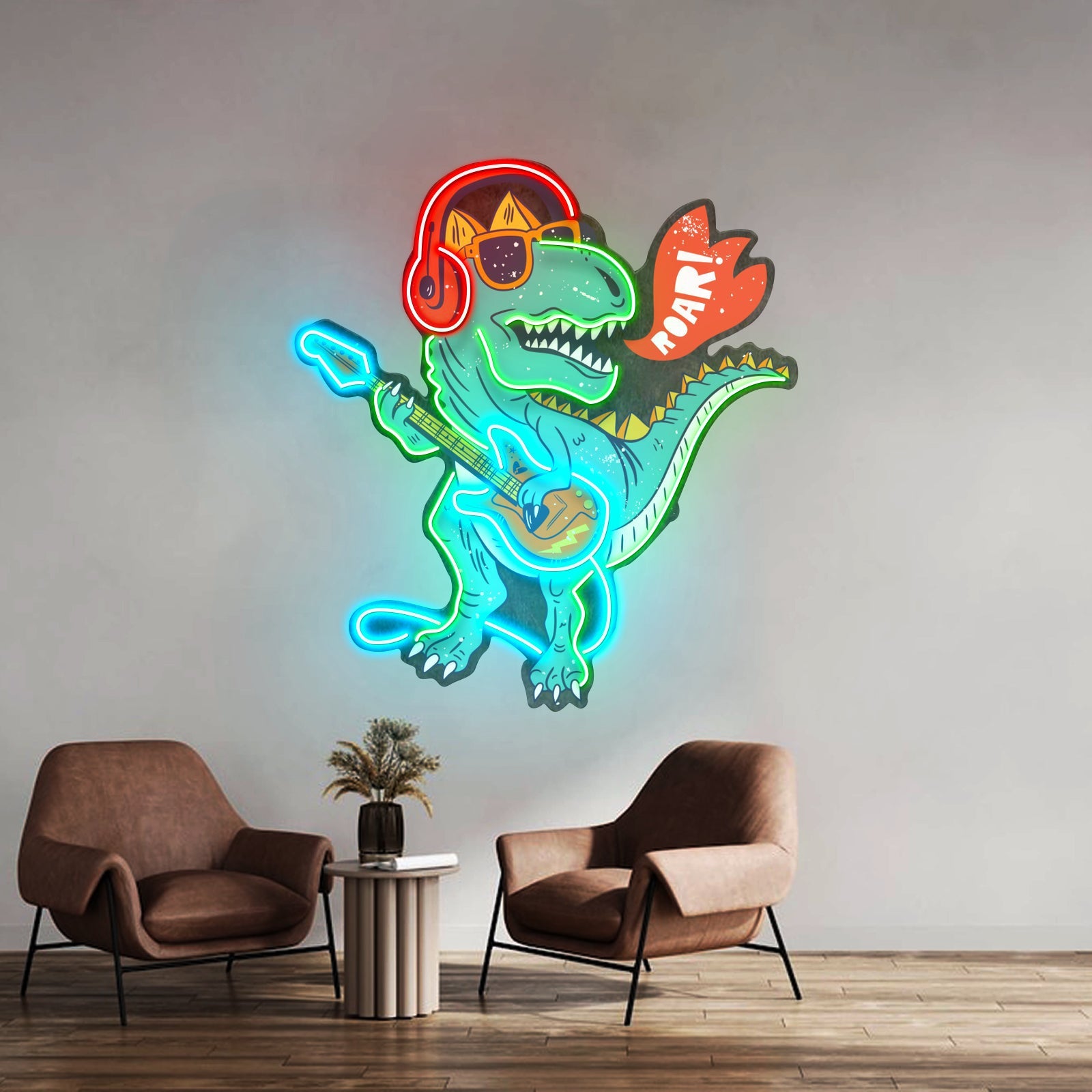 Ool Dinosaur Playing Guitar Led Neon Sign Light Custom Led Signs - Shineneon