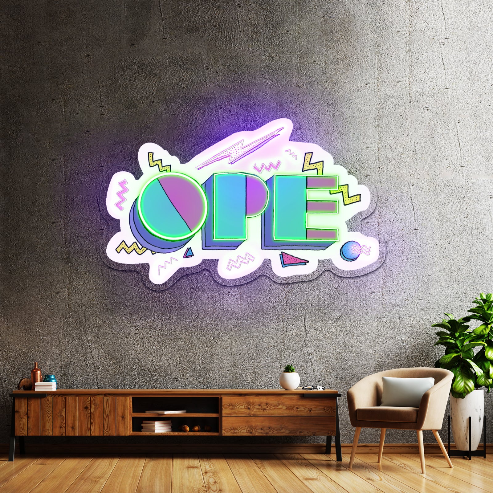 Ope 90s Theme Artwork Large Neon Signs