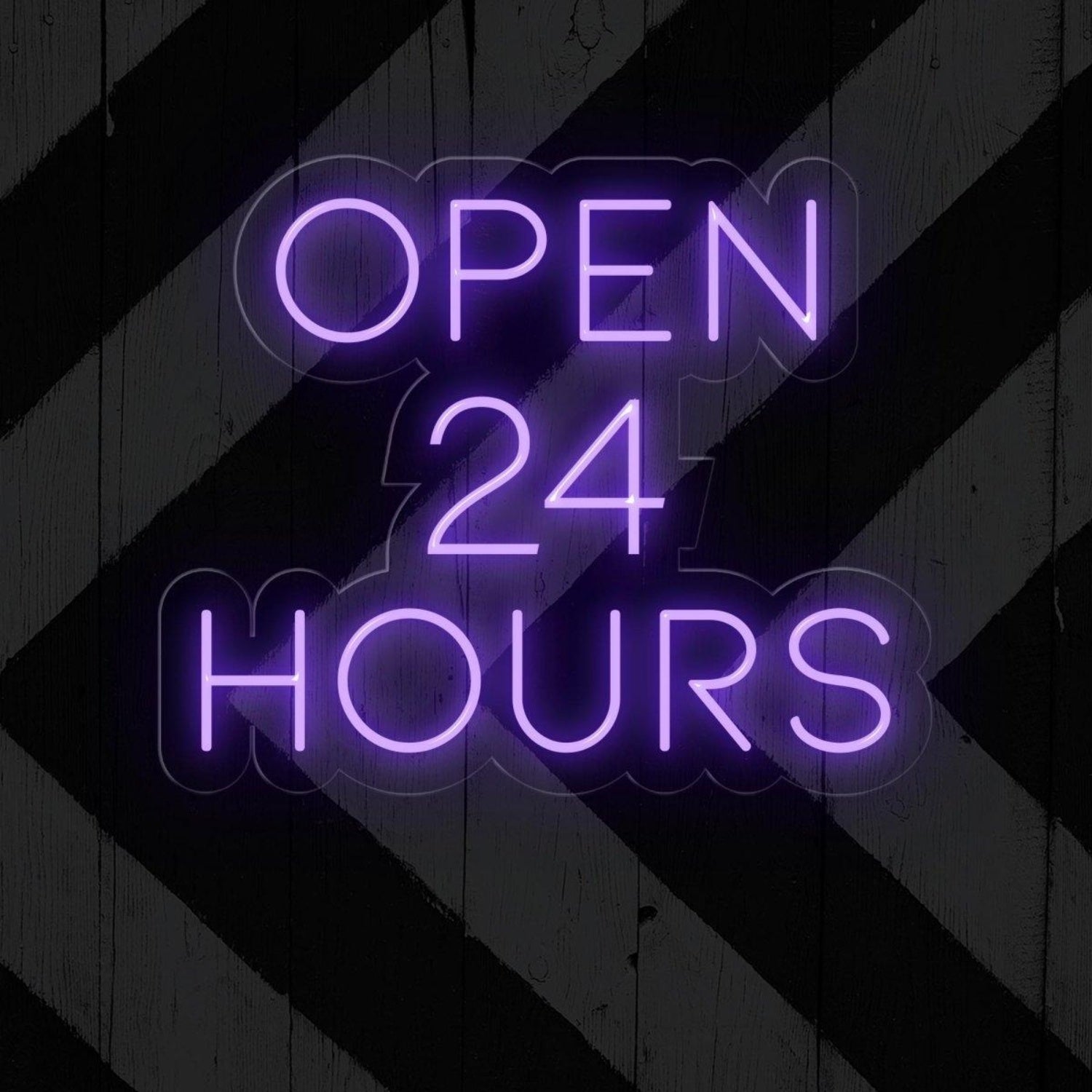 Open 24 Hours White Round Led Neon Sign For Business Storefront Wall Decor | Shineneon