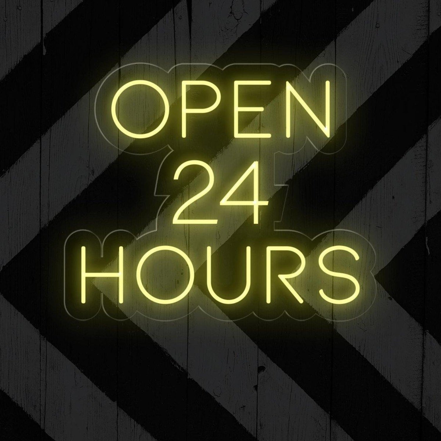 Open 24 Hours White Round Led Neon Sign For Business Storefront Wall Decor | Shineneon