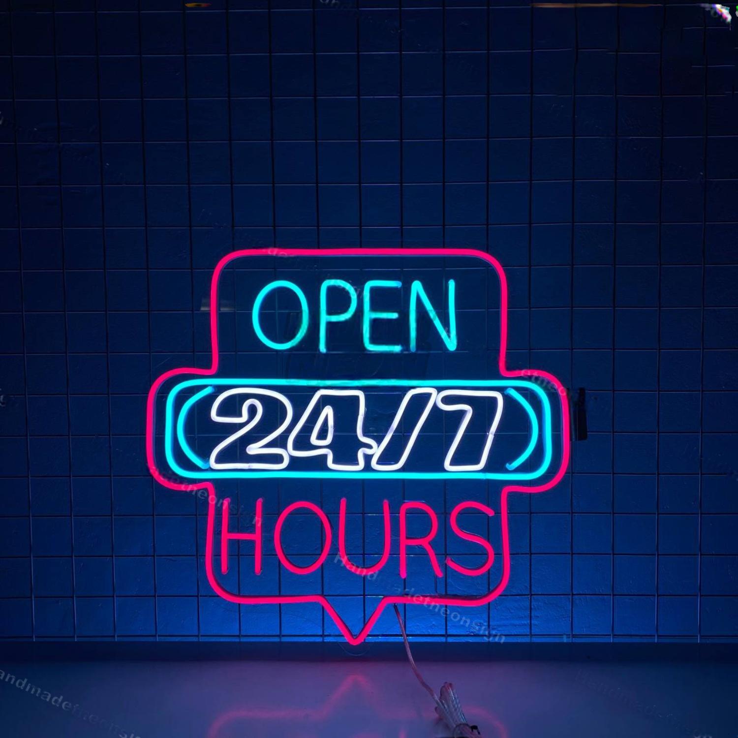 Open 247 Neon Decor For Store Shop Coffee Shop Wall Art | Shineneon