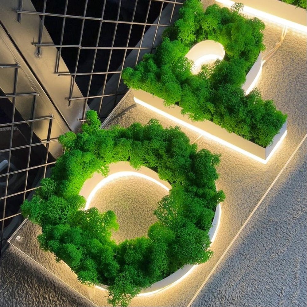 Open 3D Moss Letter Sign - Shineneon