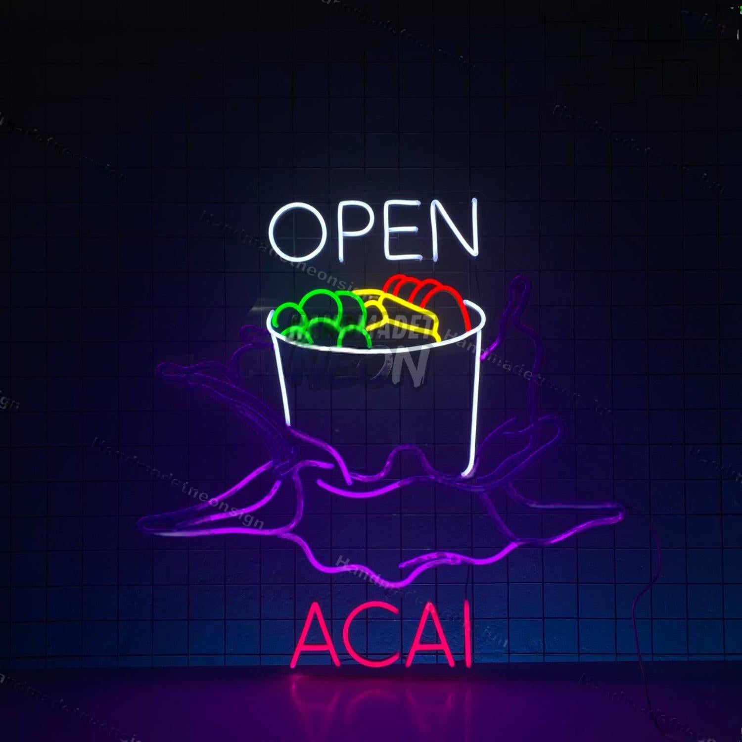 Open Acai Bowl Led Neon Sign Food Wall Art Decor | Shineneon