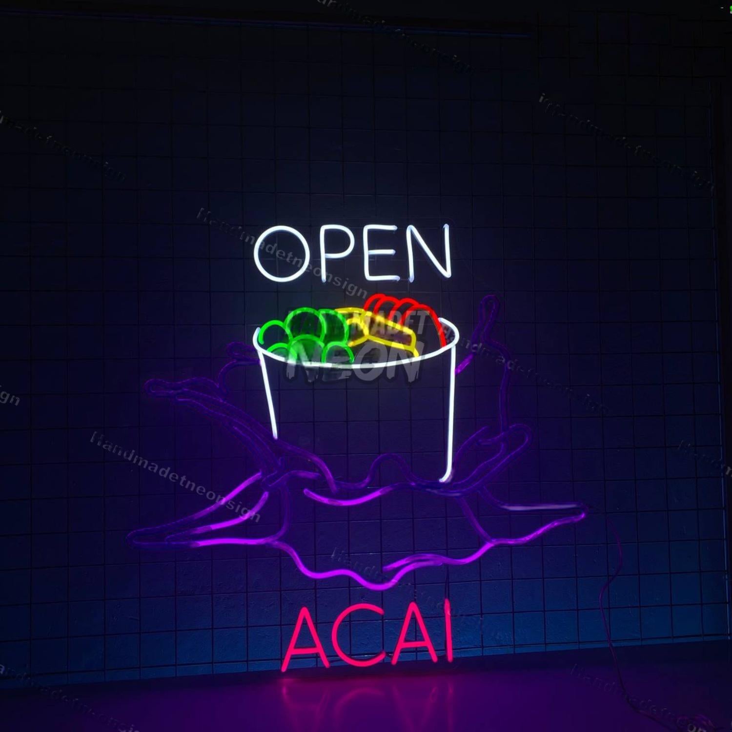Open Acai Bowl Led Neon Sign Food Wall Art Decor | Shineneon