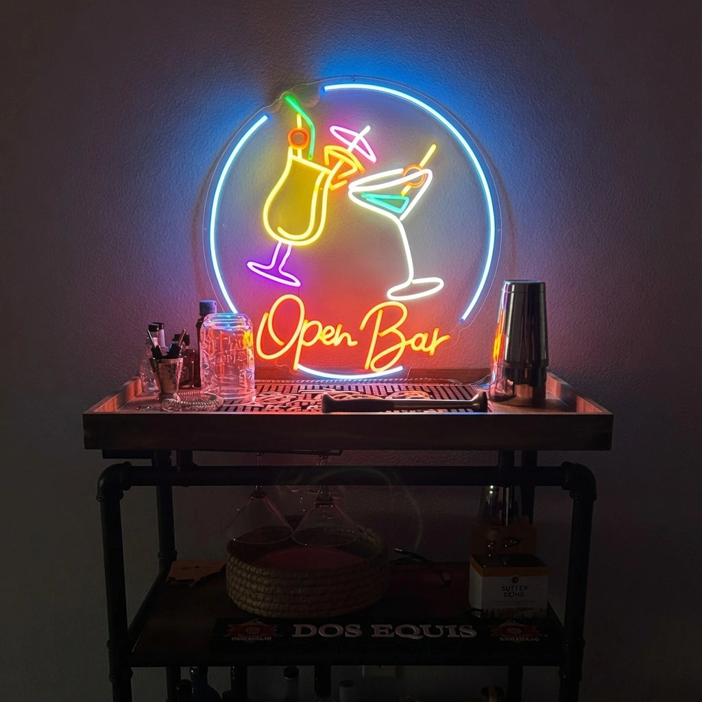 Open Bar LED Neon Sign Wall Neon Sign - 01 Original Product Image
