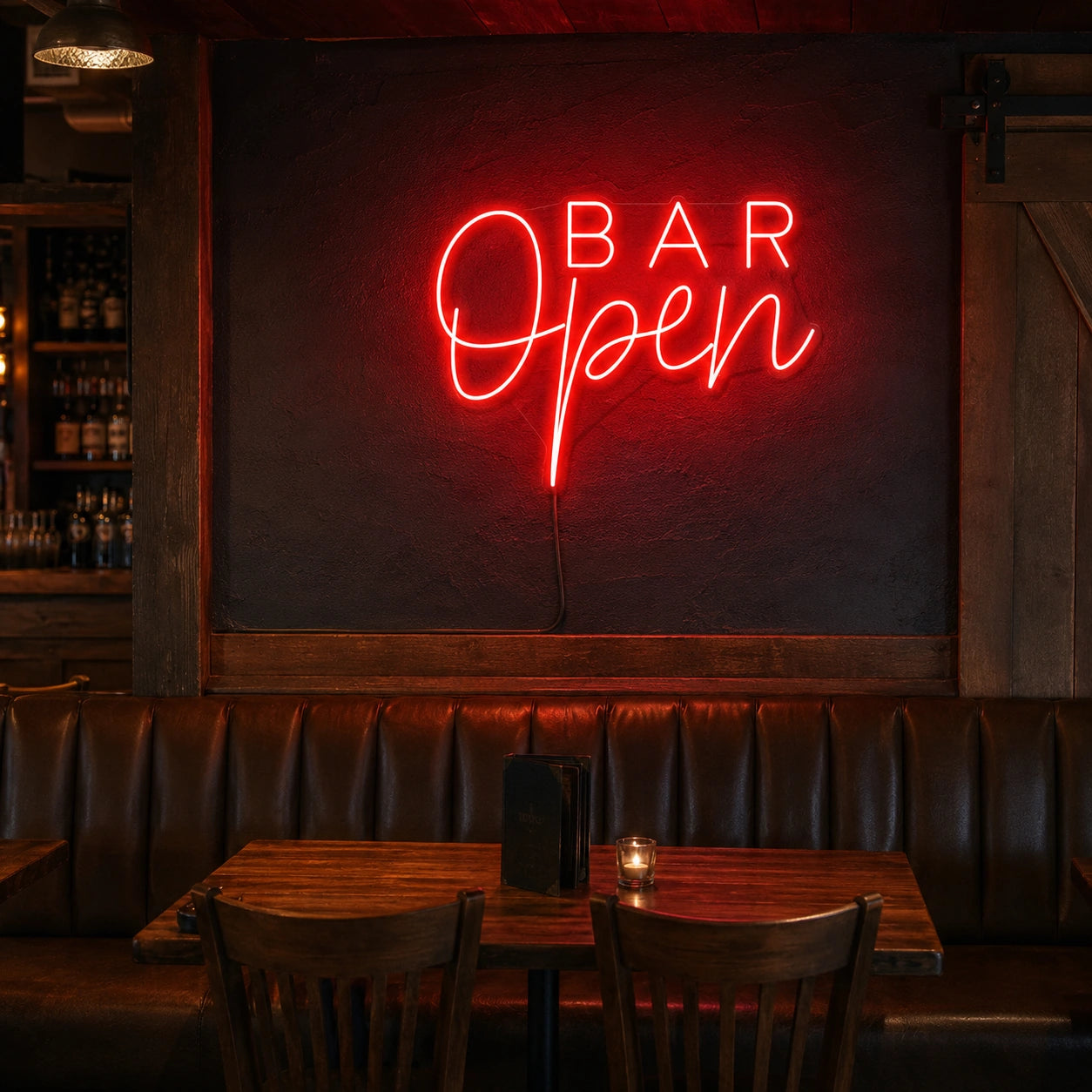 Open Bar Neon Sign LED Neon Sign real lifestyle scene
