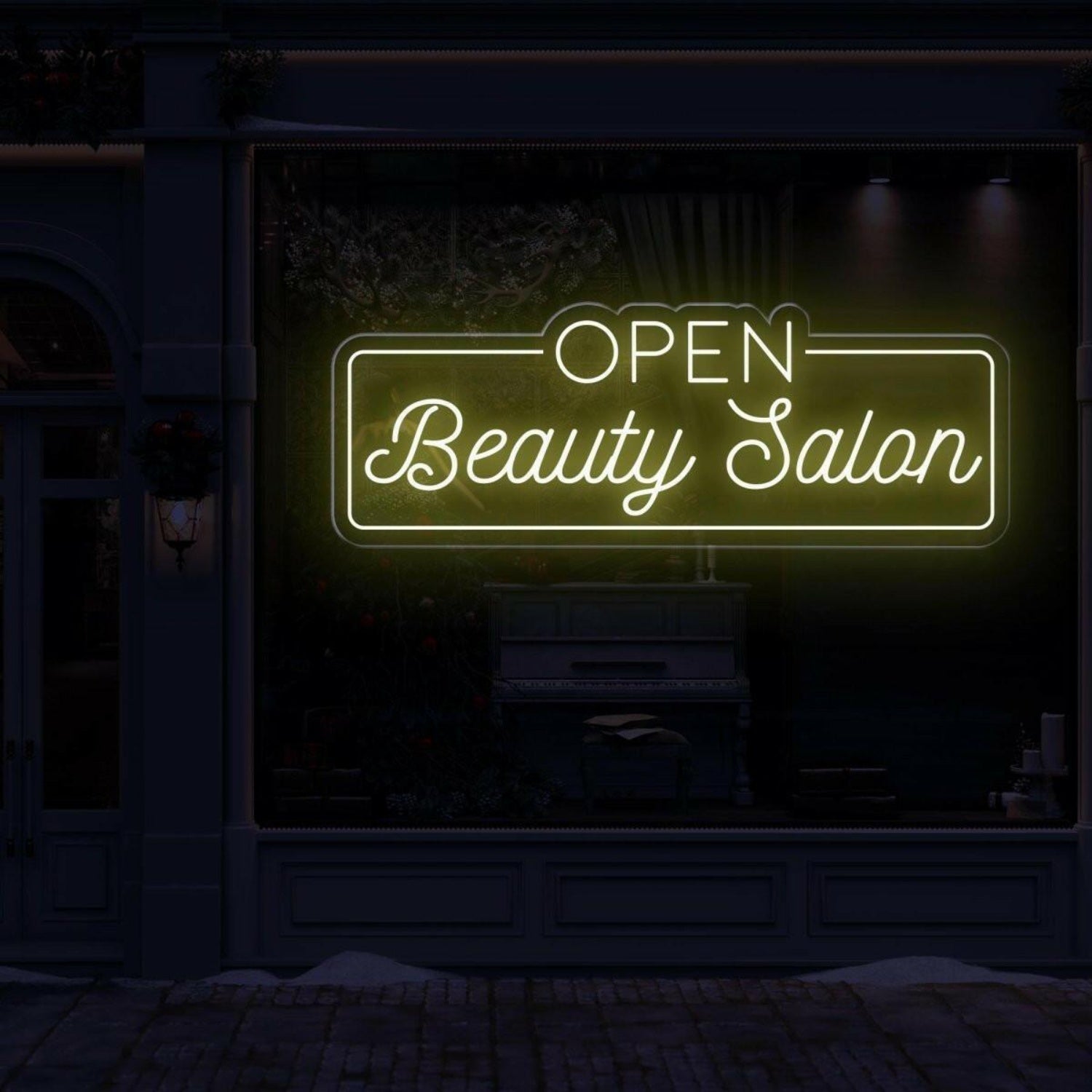 Open Beauty Salon Warm White Led Neon Sign Elegant Salon Entrance Decor | Shineneon