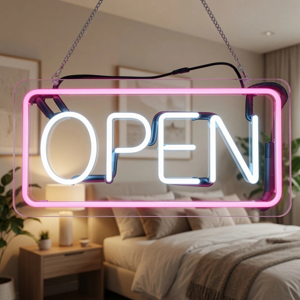 Open Bedroom Decor LED Neon Sign - 01 Original Product Image