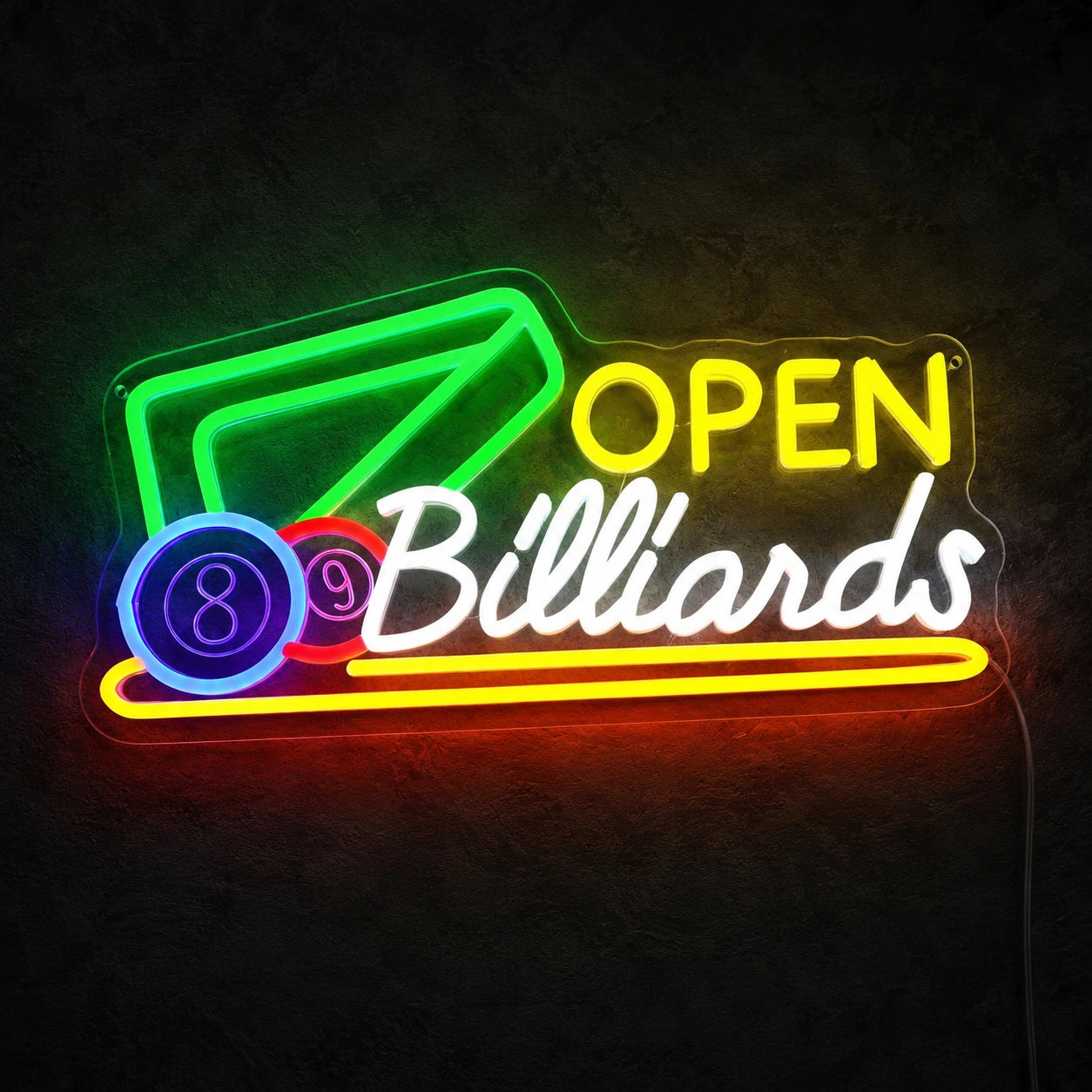 Open Billiards Neon Sign LED Neon Sign high-converting product image