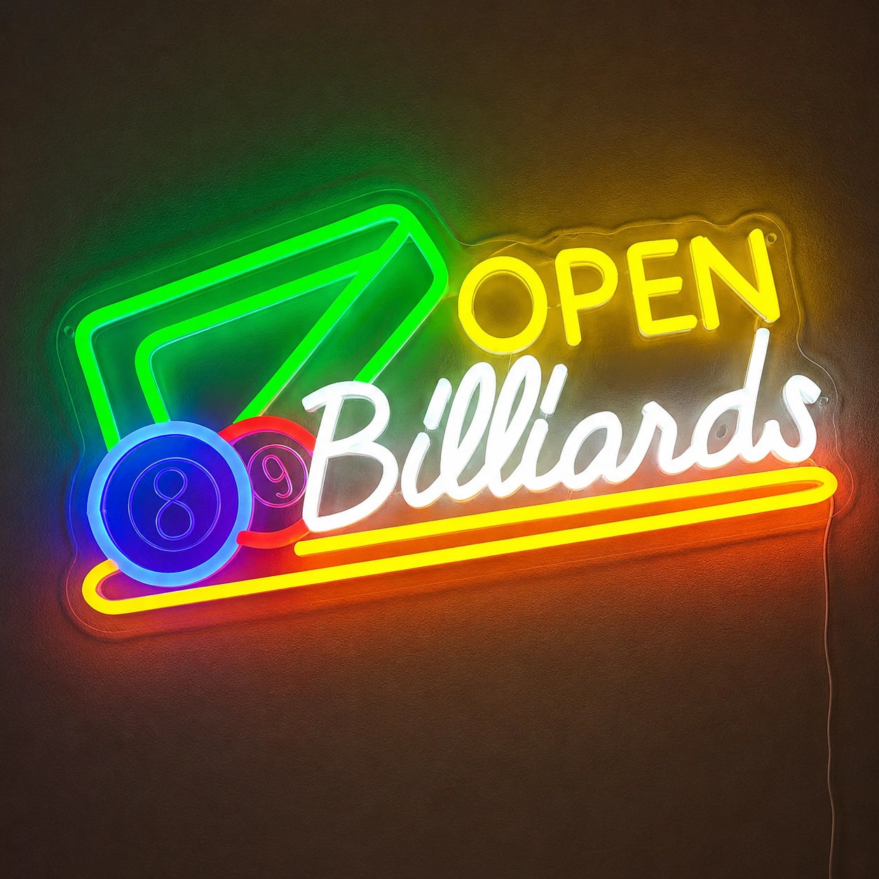 Open Billiards Neon Sign LED Neon Sign main product image