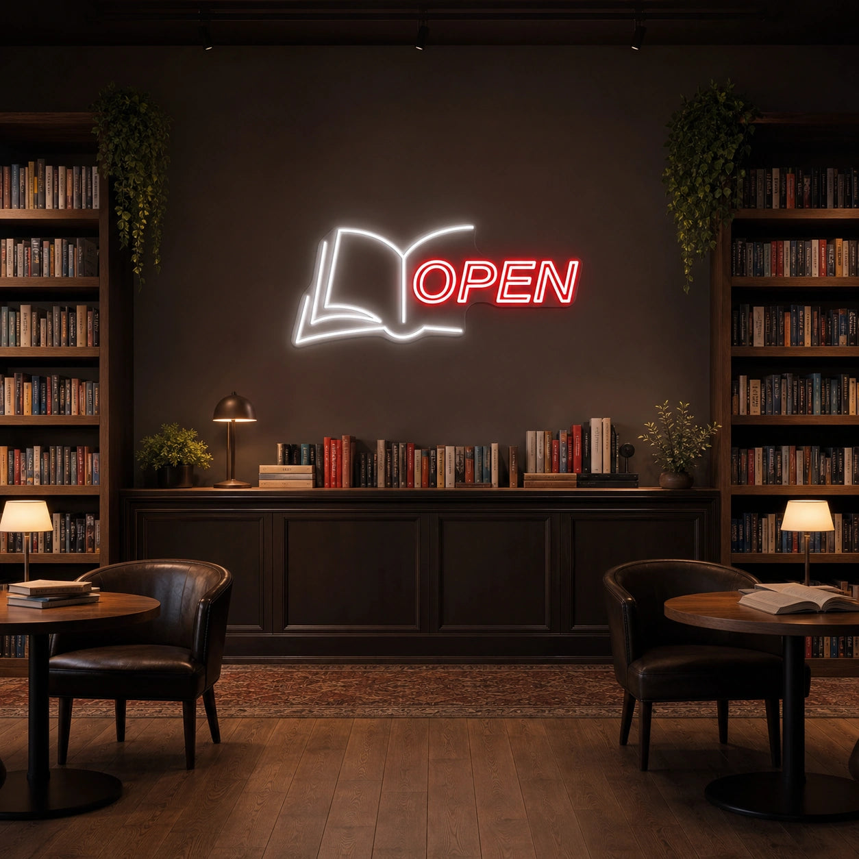 Open Book LED Neon Sign Garage Man Cave Neon Sign size image