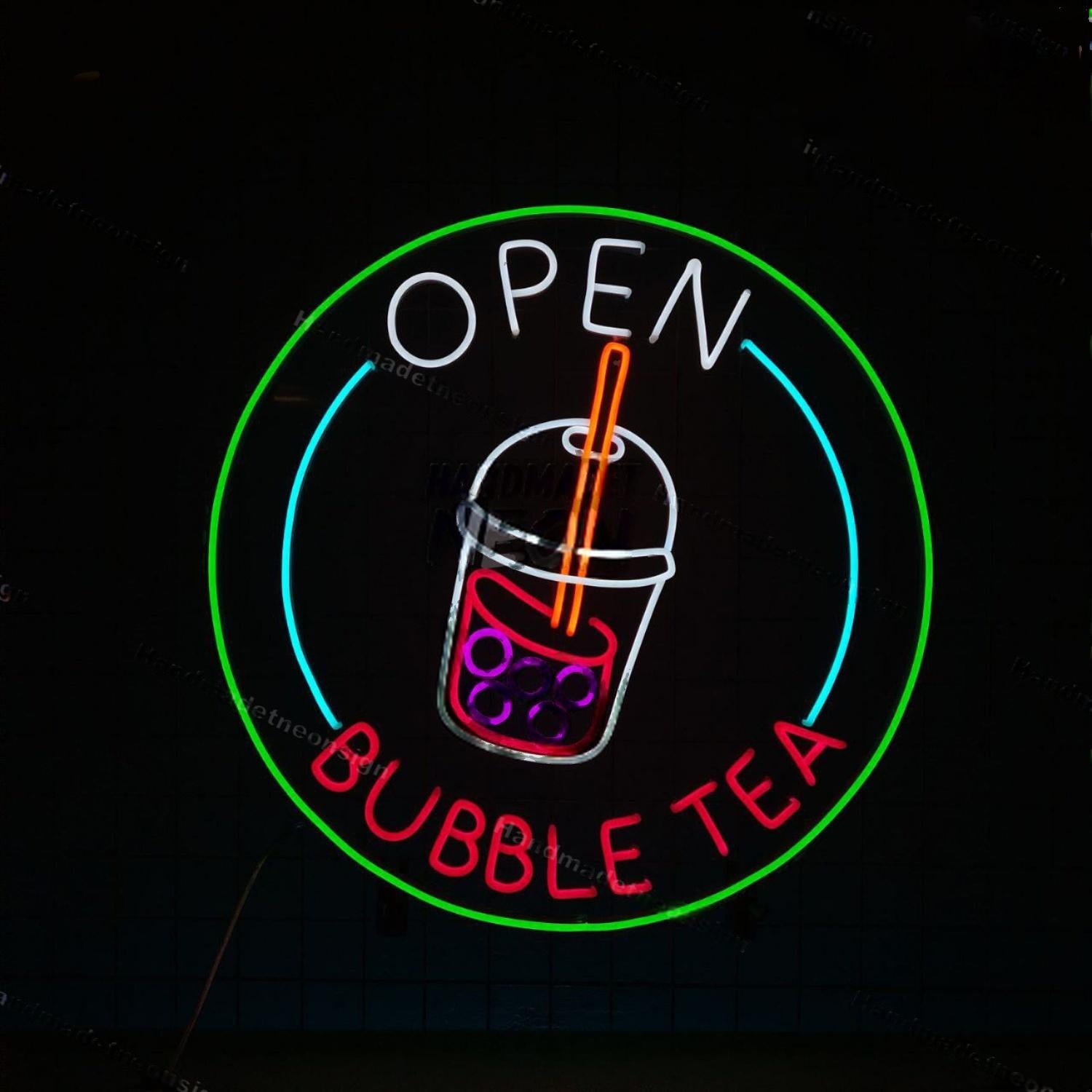 Open Bubble Tea Led Neon Sign Led Decor | Shineneon