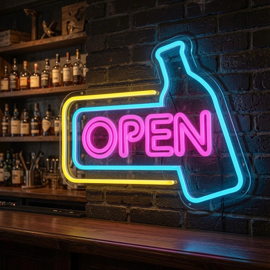 Open Business LED Neon Sign Wall Art Business Sign - 03 Real Lifestyle Scene