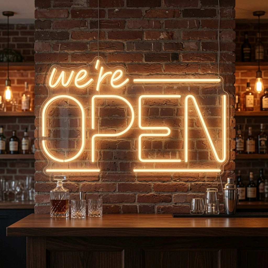 Open Business LED Neon Sign Wall Decor Wall Art Business Sign - 03 Real Lifestyle Scene