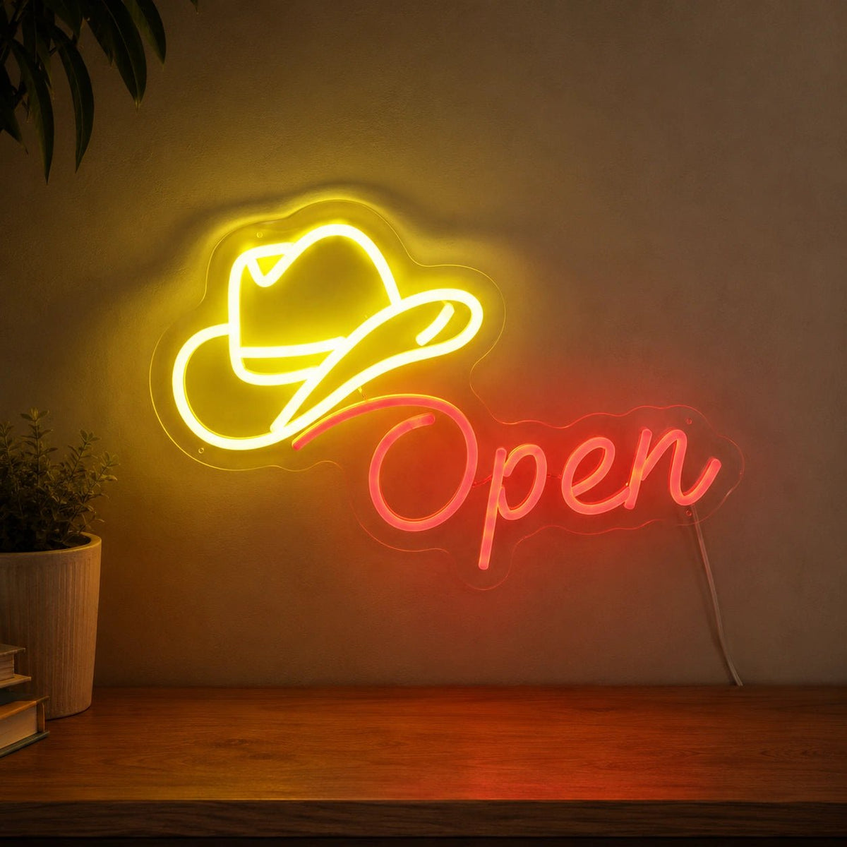 Open Cowboy Hat LED Neon Sign - Shineneon