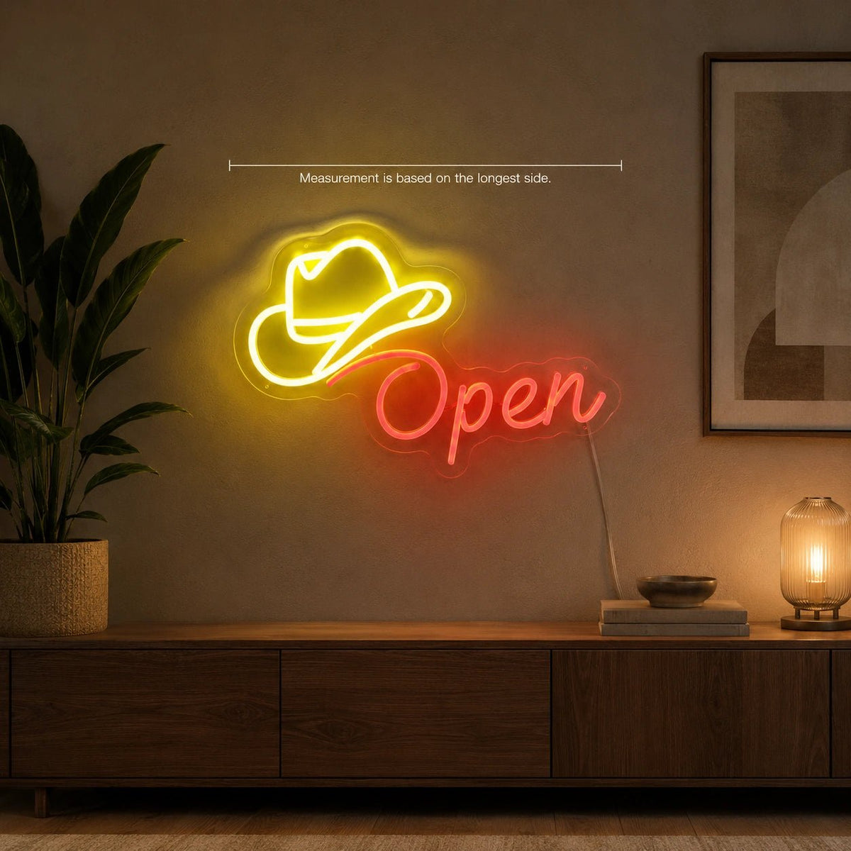 Open Cowboy Hat LED Neon Sign - Shineneon