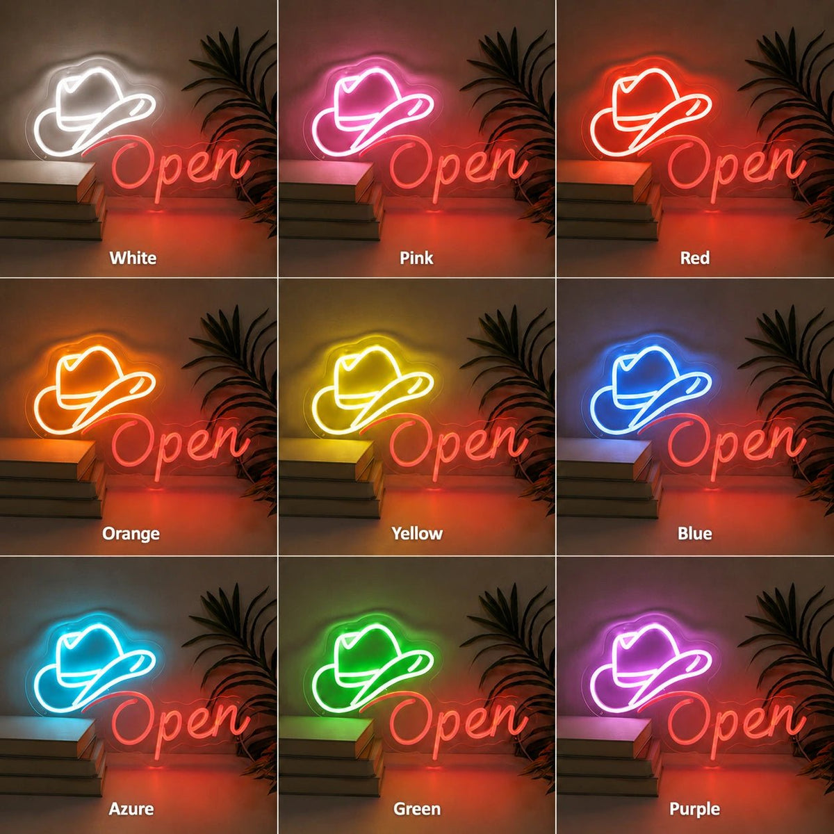 Open Cowboy Hat LED Neon Sign - Shineneon