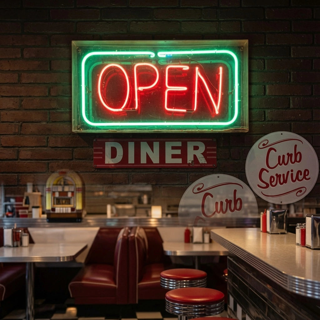 Open Diner Wall Decor LED Neon Sign - 02 High-Converting Product Image