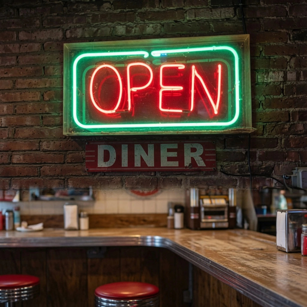 Open Diner Wall Decor LED Neon Sign - 03 Real Lifestyle Scene
