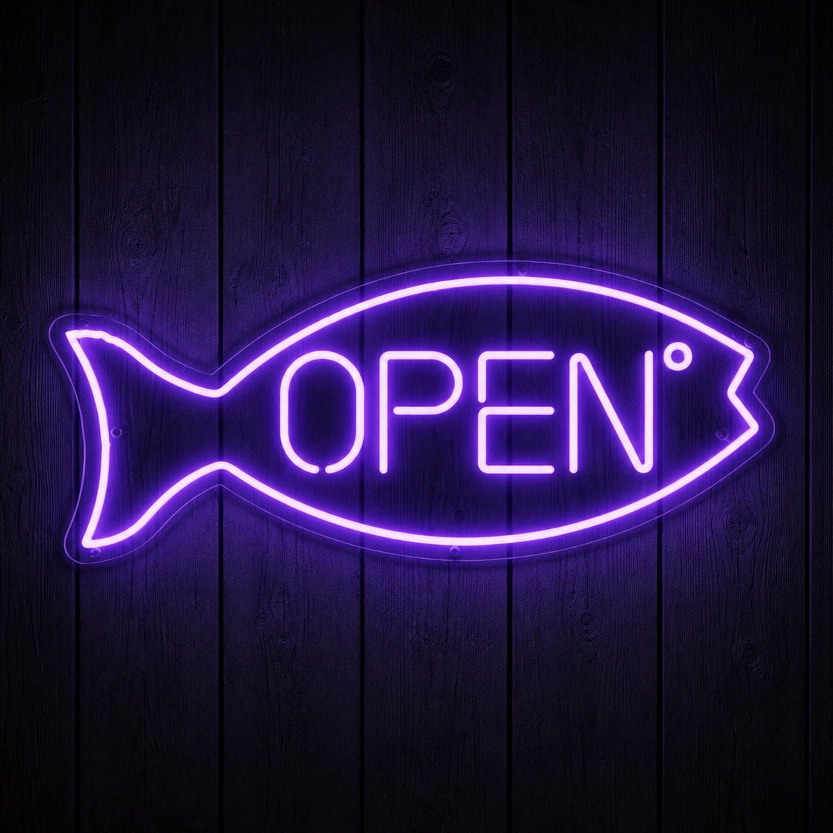 Open Fish LED Neon Sign Garage Man Cave Neon Sign - Shineneon