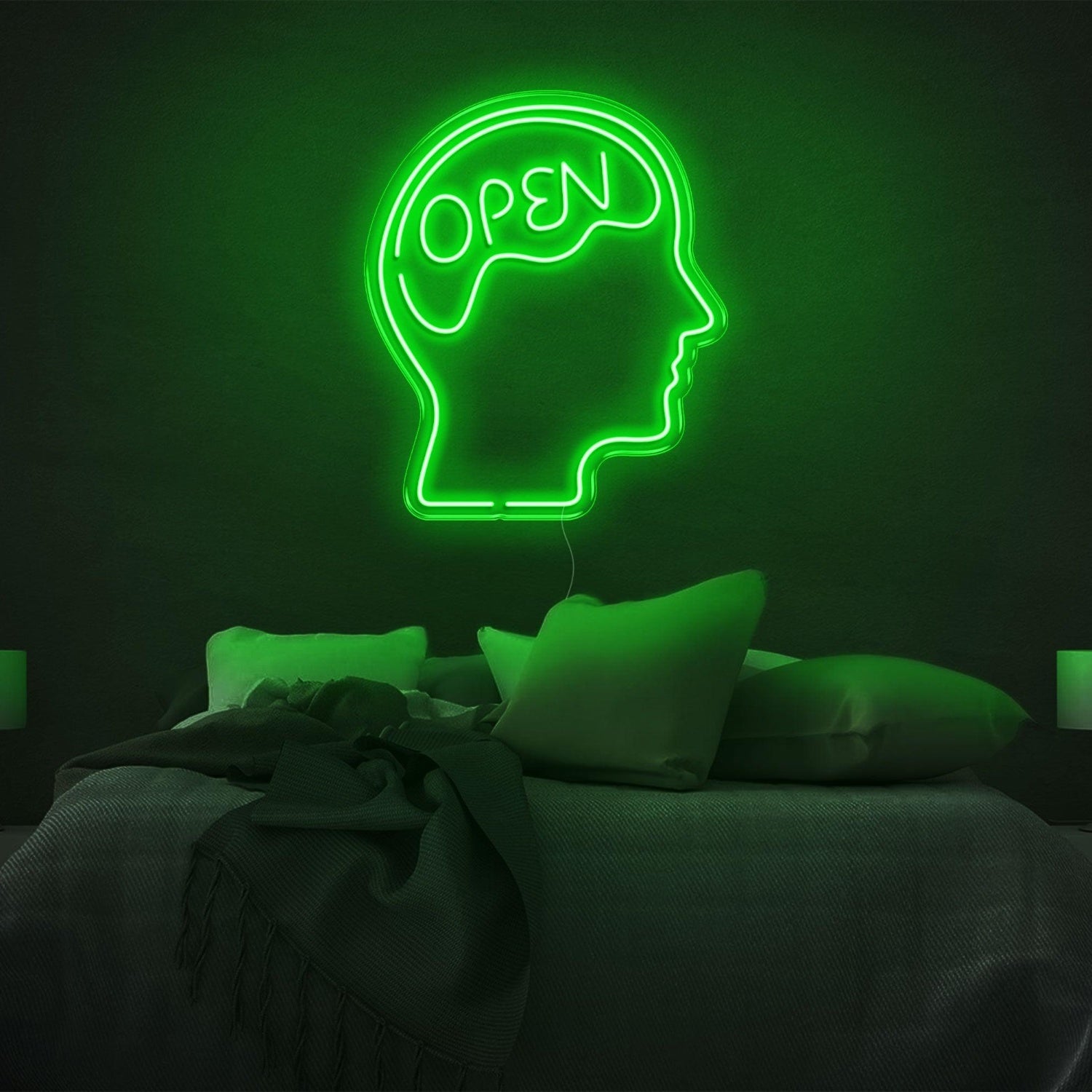 Open Head Brain Design Yellow Led Neon Sign For Modern Bedroom Wall Art | Shineneon