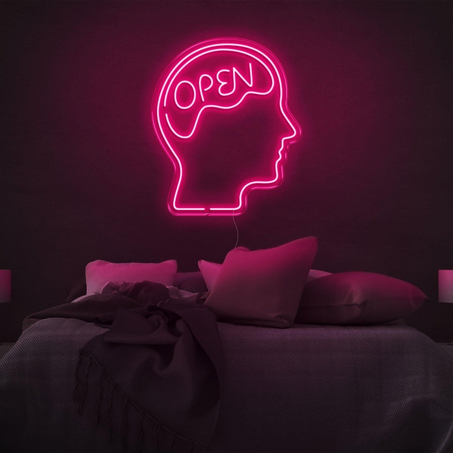 Open Head Brain Design Yellow Led Neon Sign For Modern Bedroom Wall Art | Shineneon