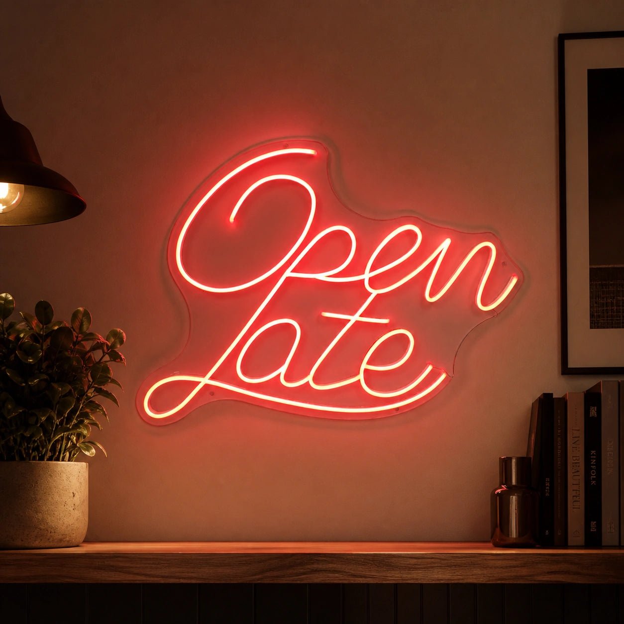 Open Late Script Vintage LED Neon Sign - Shineneon