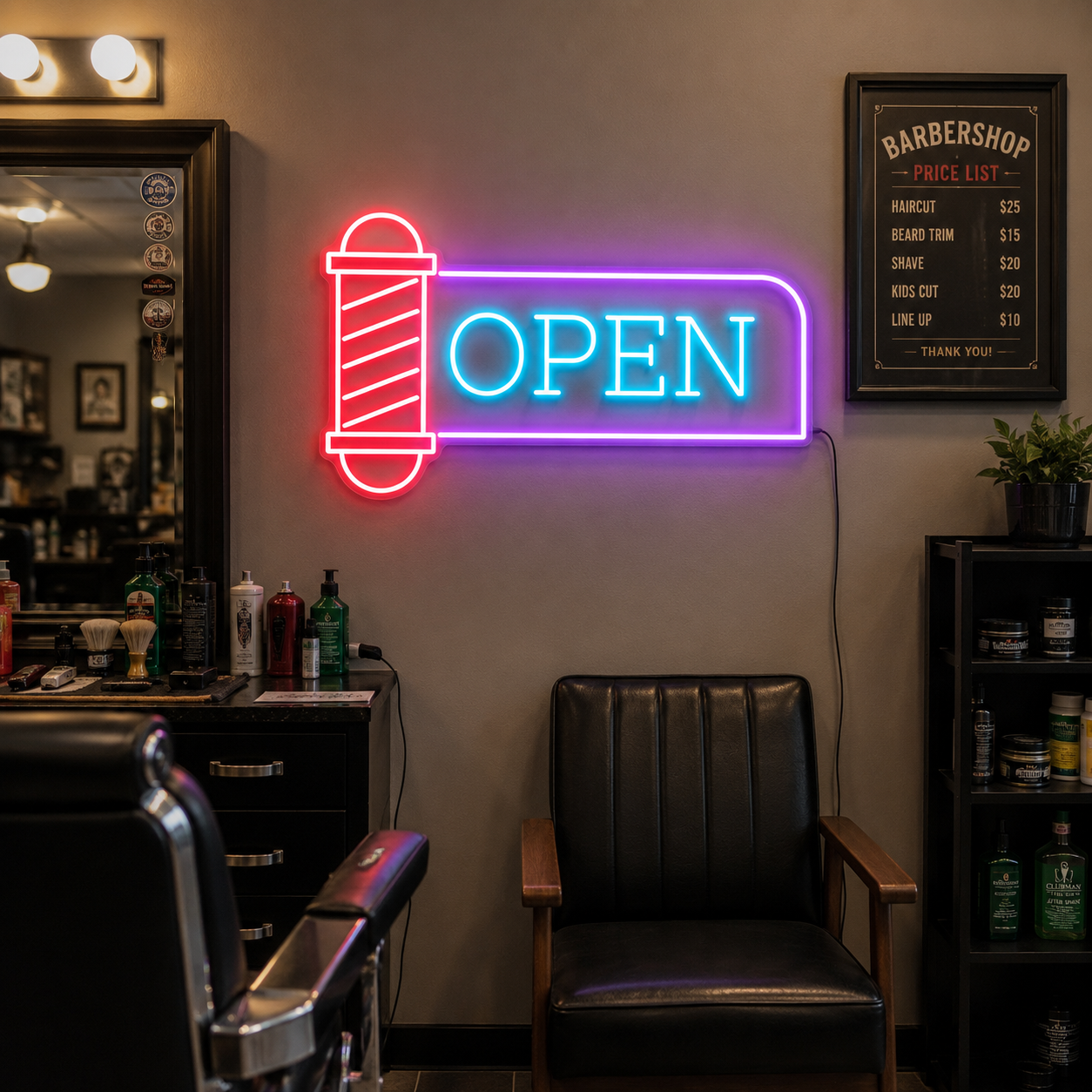 Open LED Neon Sign Home Art - 03 Real Lifestyle Scene