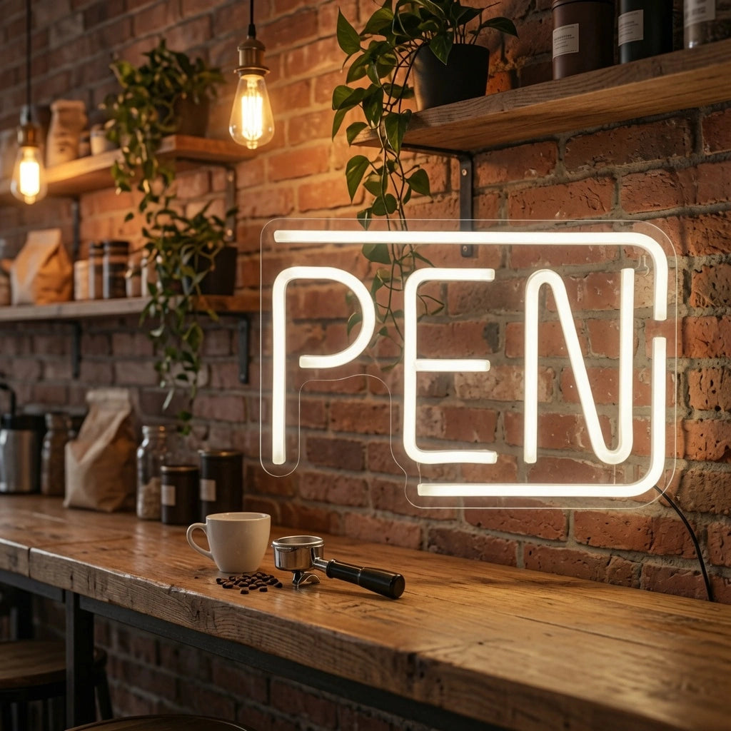 Open LED Neon Sign Home Decor - 03 Real Lifestyle Scene