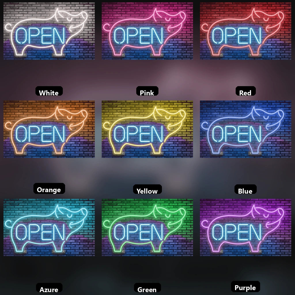 Open LED Neon Sign Living Room Decor - 05 Color Grid