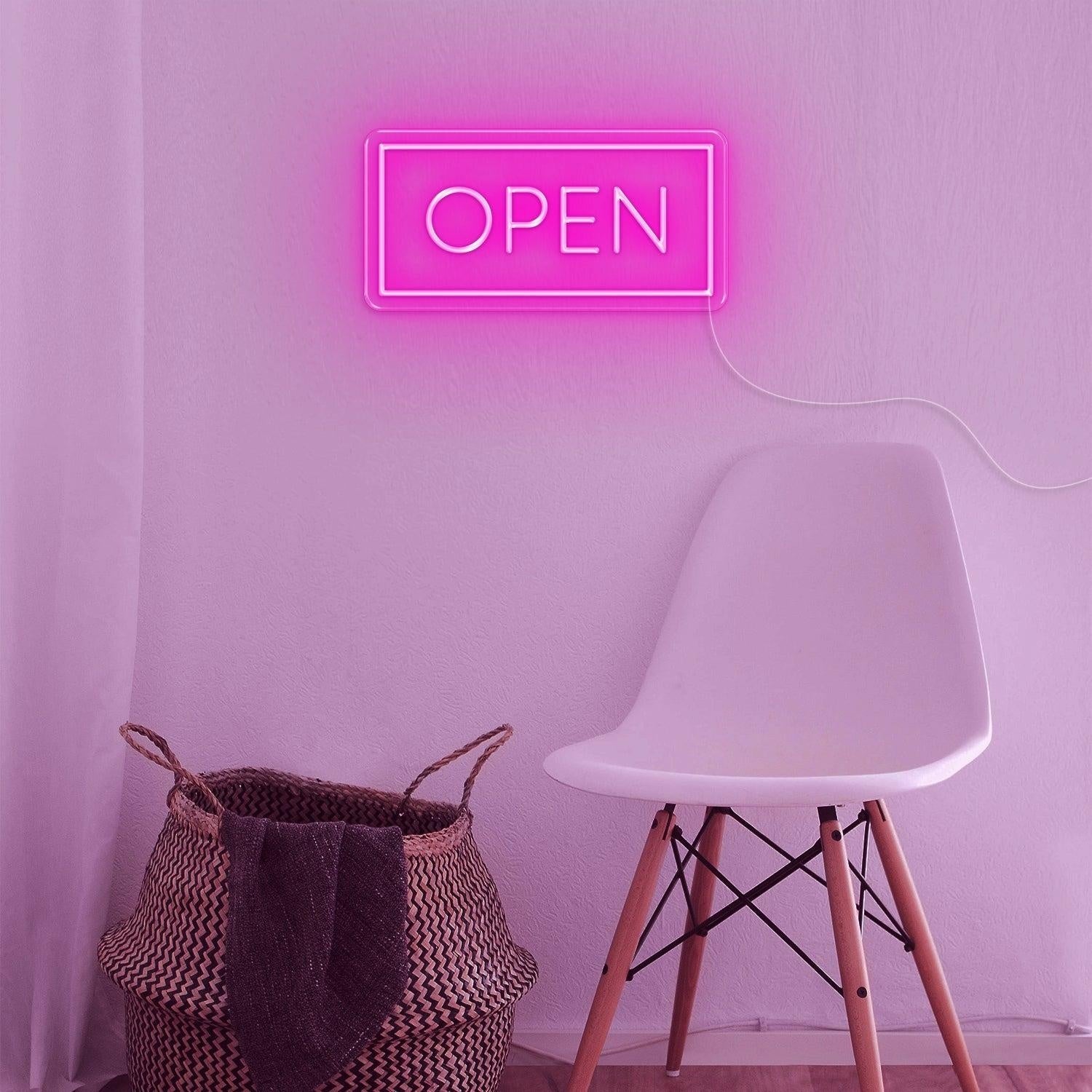 Open Pink And White Modern Led Neon Sign For Indoor Store Cafe Decor | Shineneon
