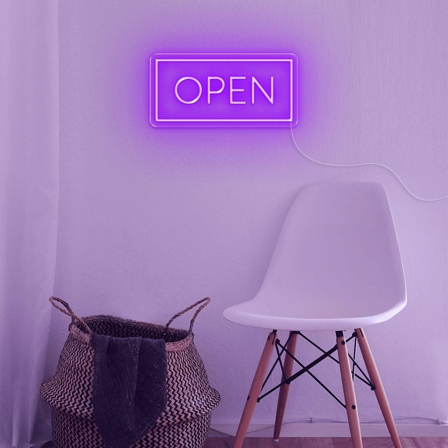 Open Pink And White Modern Led Neon Sign For Indoor Store Cafe Decor | Shineneon