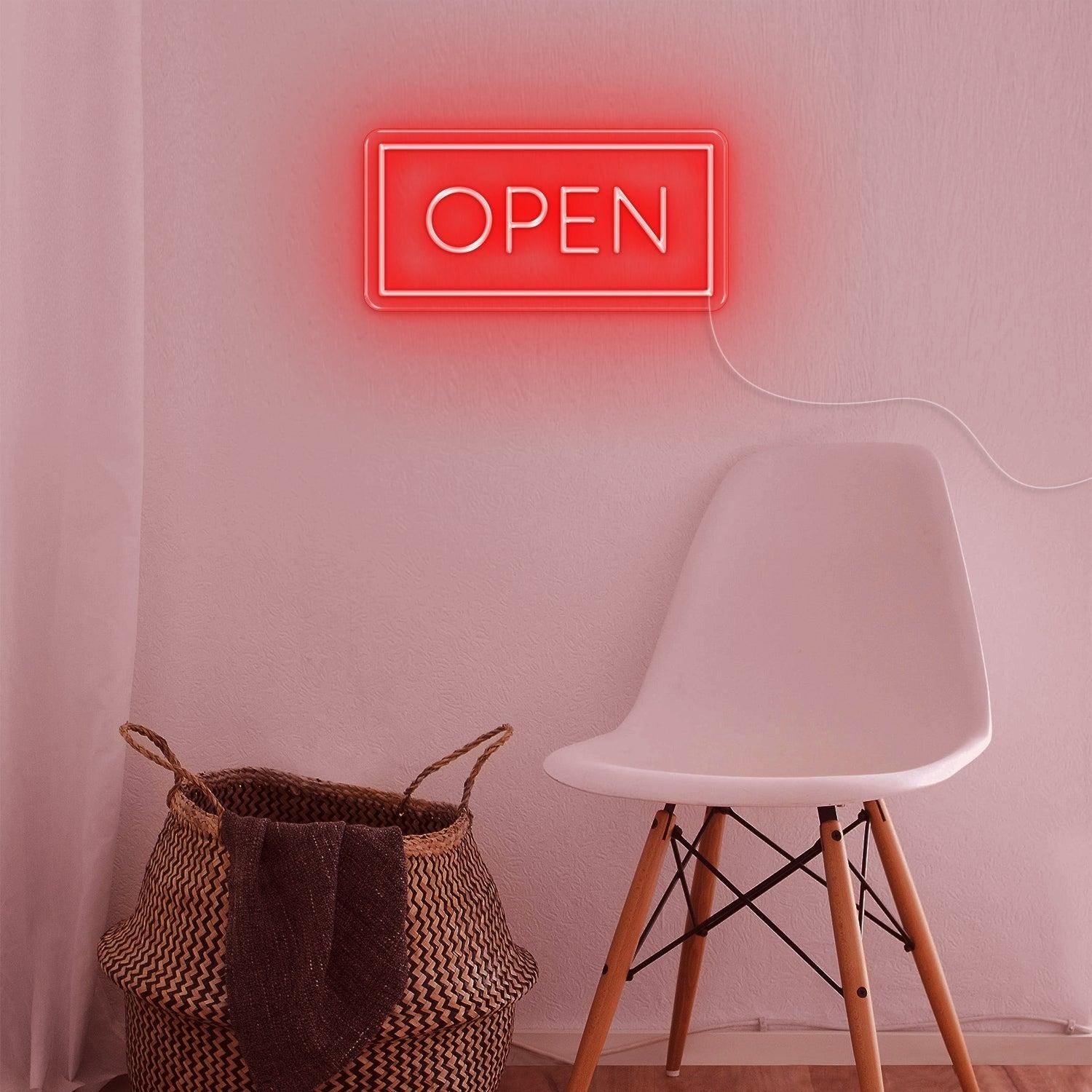 Open Pink And White Modern Led Neon Sign For Indoor Store Cafe Decor | Shineneon