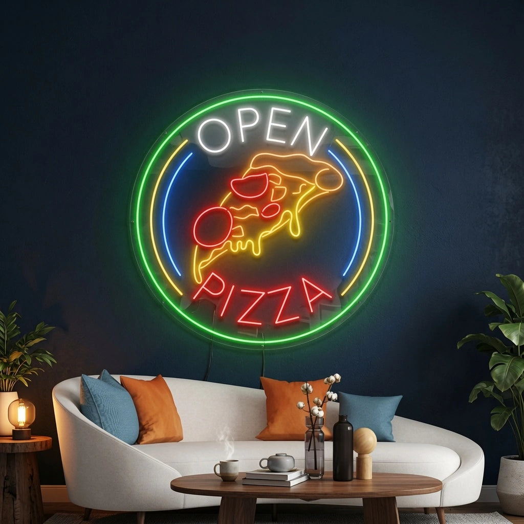 Open Pizza LED Neon Sign - 02 High-Converting Product Image