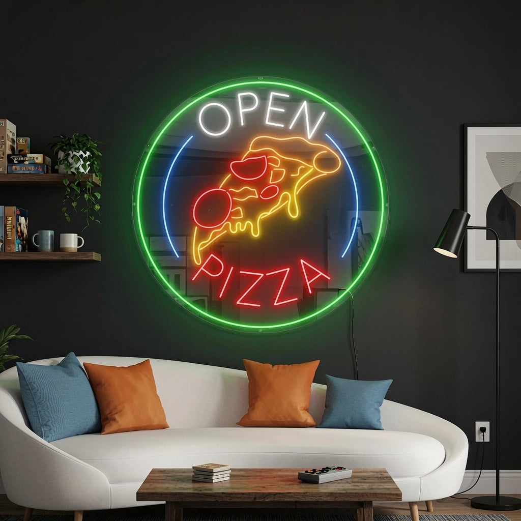 Open Pizza LED Neon Sign - 03 Real Lifestyle Scene
