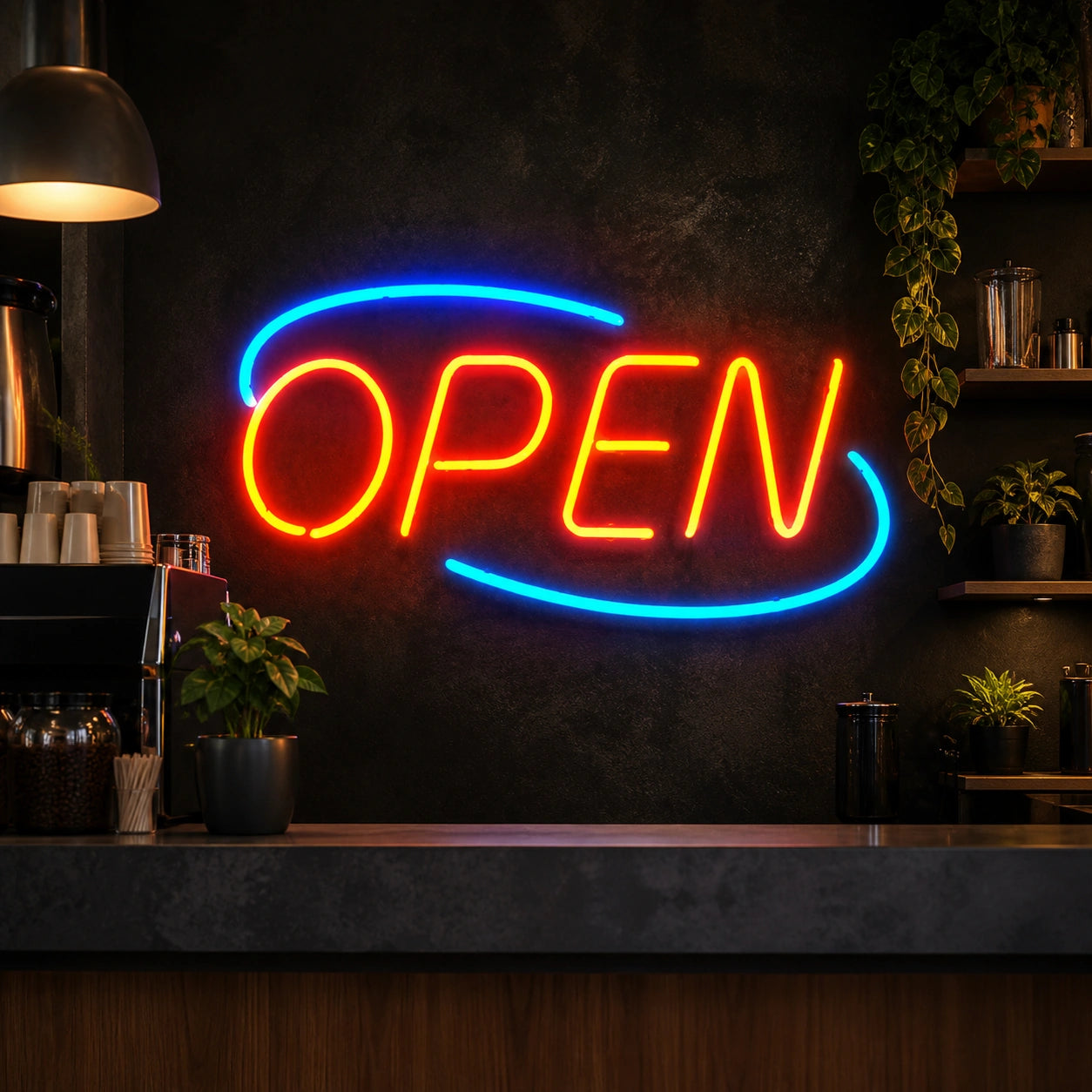 Open Room Decor LED Neon Sign Garage Man Cave Neon Sign real lifestyle scene