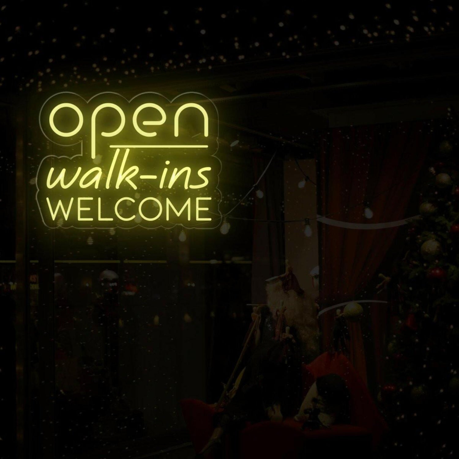 Open Walk-Ins Warm Yellow Led Neon Sign For Storefront Decor | Shineneon
