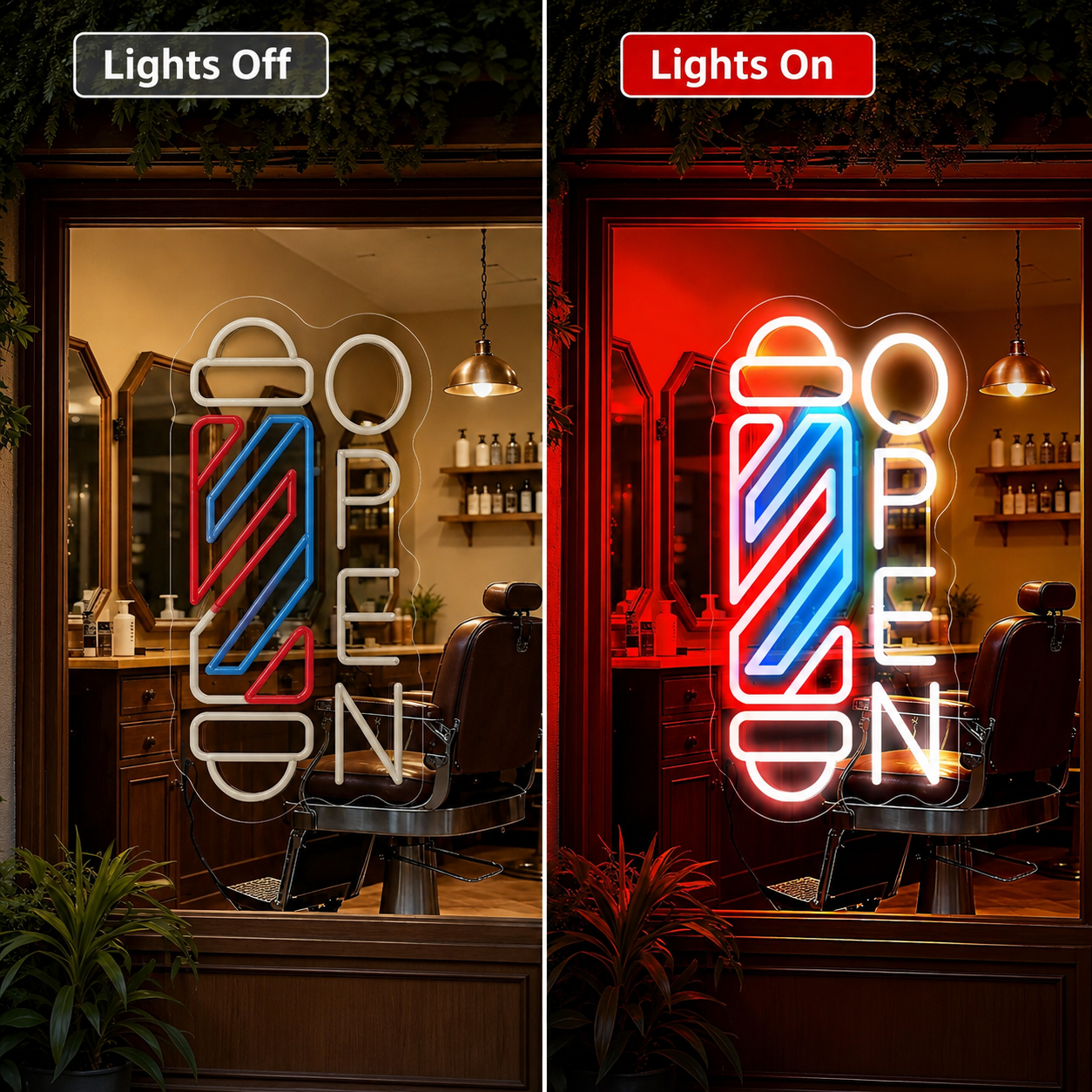 Open Wall Decor LED Neon Sign Wall Decor - 06 Day Night Comparison