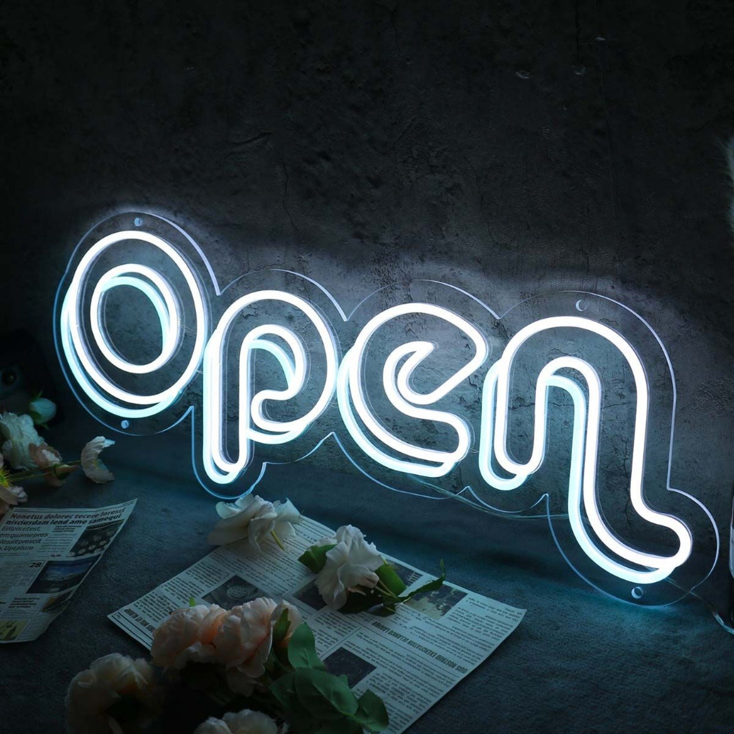 Open White Custom Neon Led Sign | Shineneon