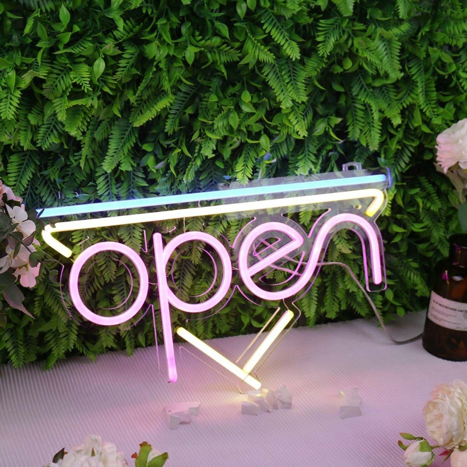 Open With Inverted Triangle Led Neon Sign | Shineneon