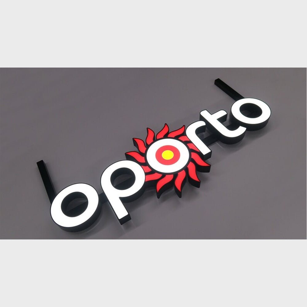 Oporto 3D Frontlit Channel Letters Led Light Sign - Shineneon