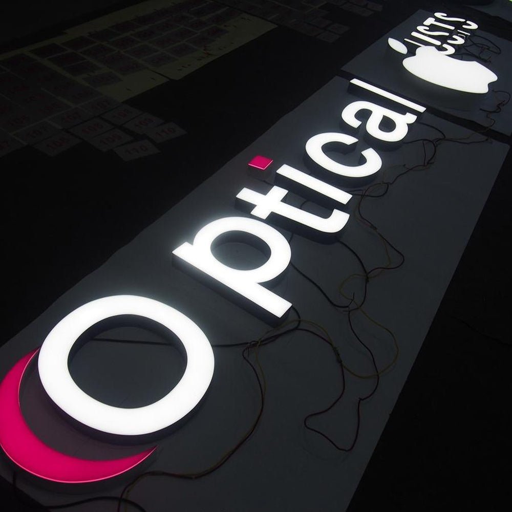 Optical With Logo 3D Frontlit Letters Metal Led Sign - Shineneon