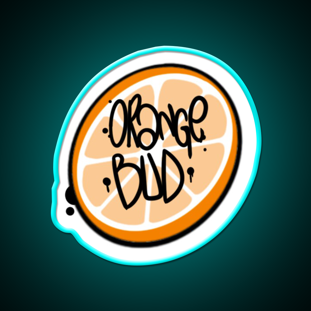 Orange Bud Strain Hemp Inspired Green Leaf Led Neon Sign Rgb Color - Size and dimension reference