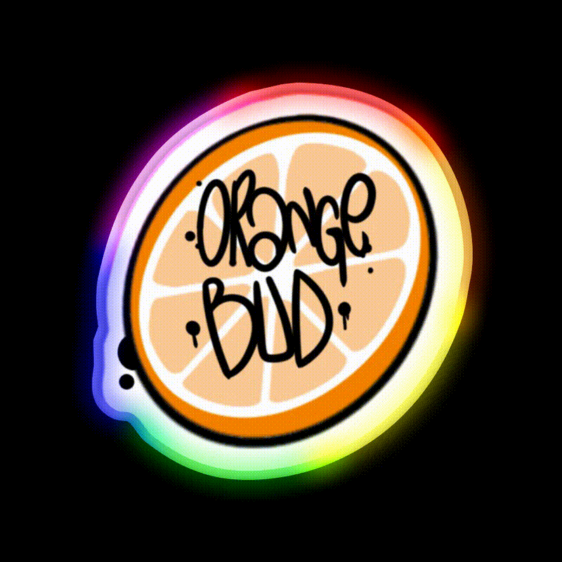 Orange Bud Strain Hemp Inspired Green Leaf Led Neon Sign Rgb Color - LED neon sign close-up detail